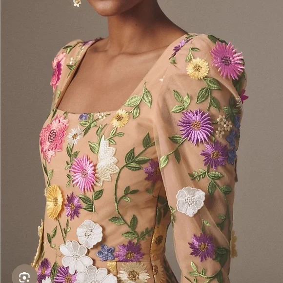 Helsi Anthropologie Floral Long Sleeve Dress M nwt - Picture 5 of 6